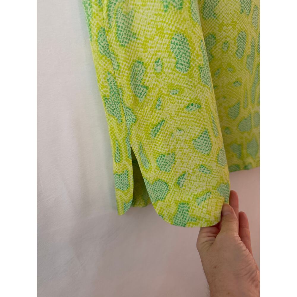 Equipment Femme 100% Silk Blouse Sleeveless Green Snake Print Tank Top Small - Picture 4 of 6